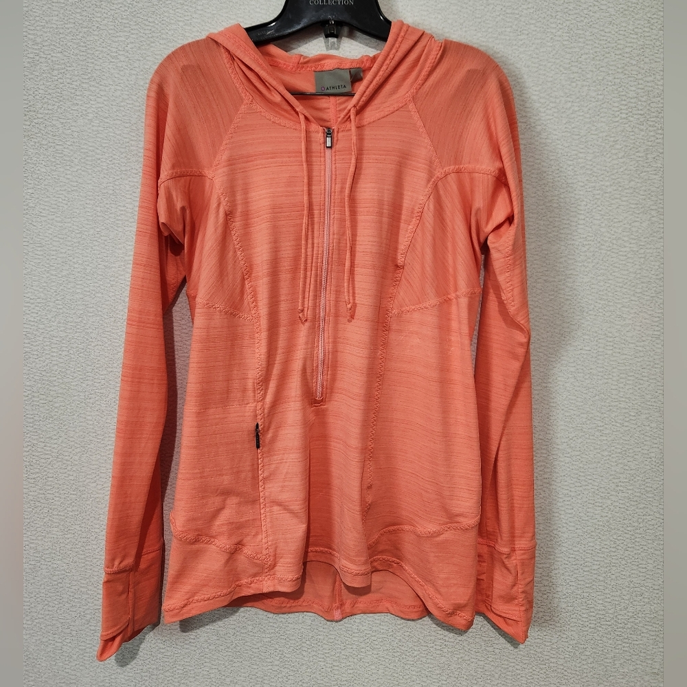 Athleta Pacifica Illume Quaterzip Hooded Pullover Womens Medium